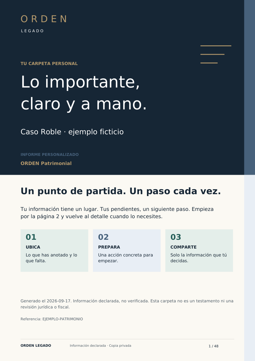 Portada de la muestra de ORDEN Patrimonial.